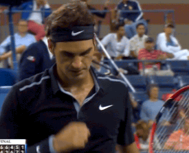 myregularface:  Misc. Federer GIFs from throughout the win over Monfils tonight. What a match it was.