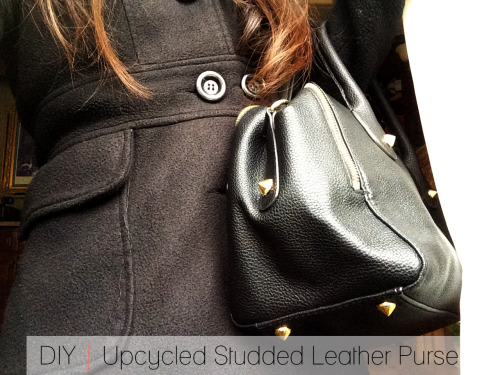 diyhoard - Cafe Craftea - DIY Upcycled Studded Leather Purse