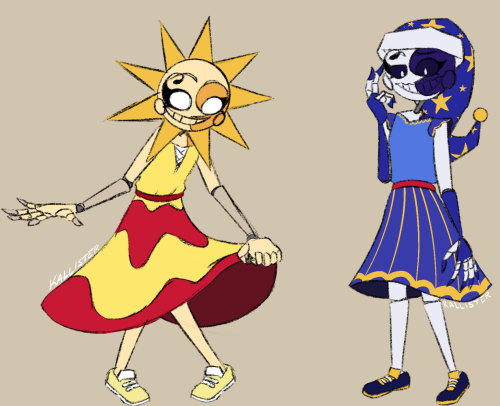 Oh Oh Hmmm Sun And Moon In Dresses? For Drawing Requests