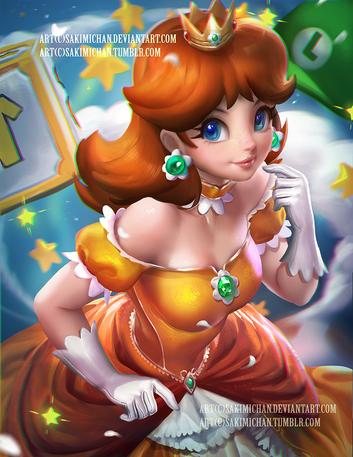 sakimichan:  Princess daisy ftw &gt;;3 now I have the Rosa, Peach and Daisy combo
