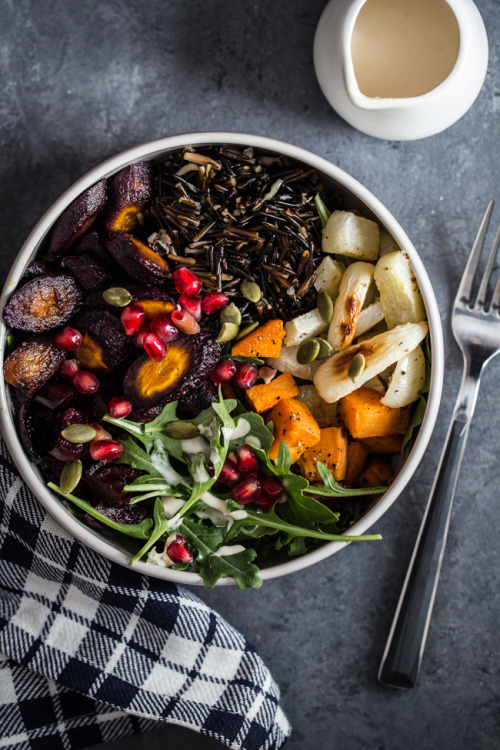 Wild Rice & Roasted Root Vegetable Bowls / Recipe