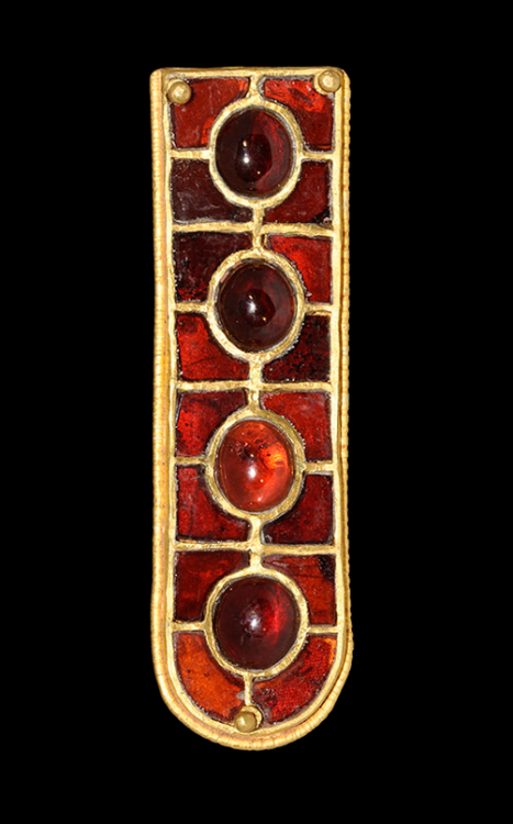 archaicwonder: Gothic Gold Strap End with Garnets, 6th Century AD