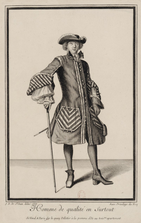 history-of-fashion: Fashion plates by Jean Dieu de Saint-Jean:1684 Homme de qualité en surtou