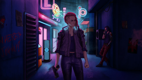 My submission for the #YourNightCity illustration contest by the official Cyberpunk 2077 account and