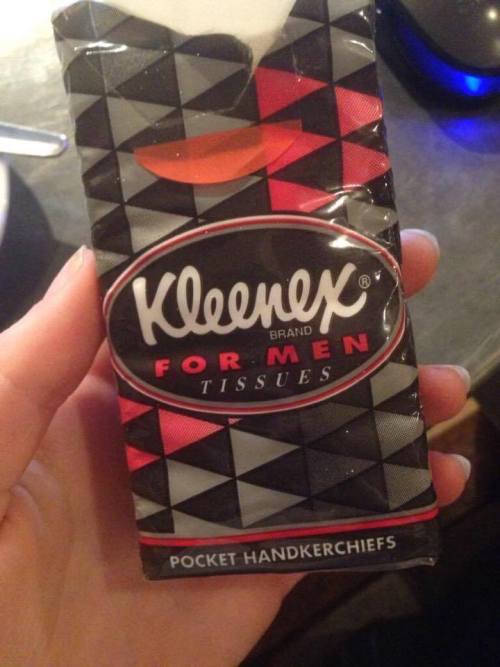 masculinityissofragile:  KLEENEX FOR MEN… LITERALLY FOR MALE TEARS.Source