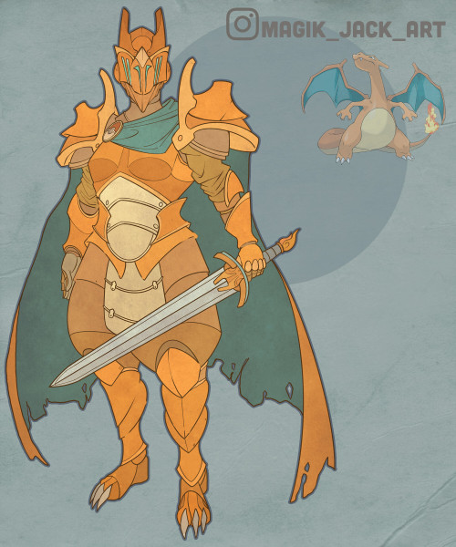 wearepaladin:Charizard, Gyrados, Mega Pigeot, Goodra, and Feraligatr themed armor byJack Burke