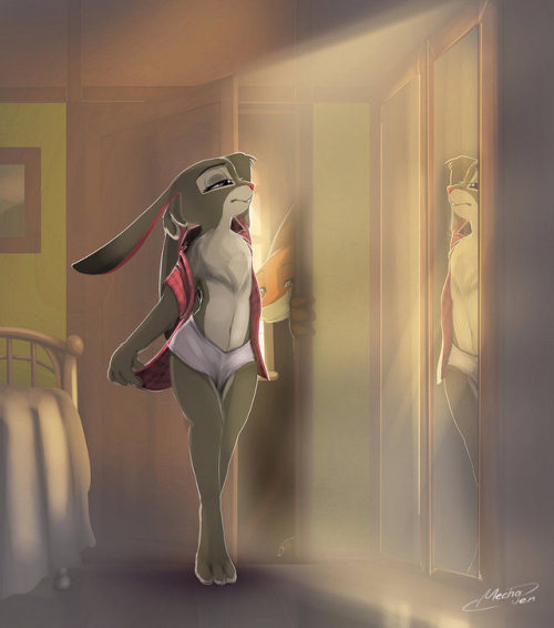 master-lux:  archiveofzootopia:  Mirror by Mechagen   I love Nick sneaking a glance in the background 😊  <3