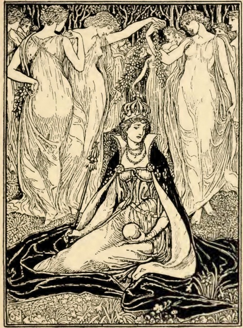 Illustration for April, from The Shepheardes Calender by Walter Crane (1893)