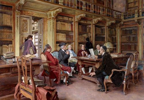 The Bibliophiles (exh.1904). Tito Lessi (Italian, 1858-1917). Oil on canvas.Lessi was born in Floren