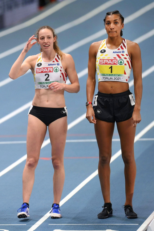 Noor Vidts and Nafissatou Thiam 2021 European Indoor Championships (Toruń) 