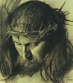 Franz von Stuck - Head of Christ. 1890