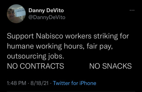hotvampireadjacent:danny devito posted in support of striking workers and twitter took away his veri
