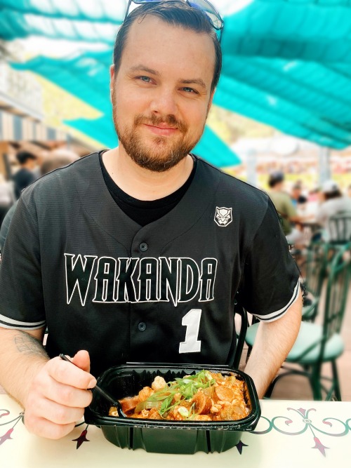 best husband ever with his birthday jambalaya at Disneyland ∞