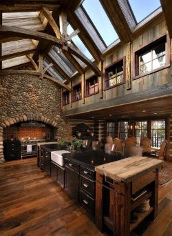 literoticallyinclined: theislandsprite:  Wow!  Dream kitchen, culinary and fantasy fun all over the place with this beauty.  Oh, and look at all that glass!  🌸🍯🍓  I’m still looking at my future sink😍  Looks like too many damn steps between