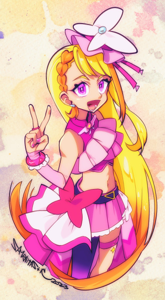 I drew Hirogaru Sky PreCure with Cure Majesty : r/precure