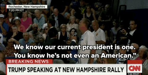 odinsblog:  micdotcom:  Watch: Yes, Trump actually said this — and now his campaign is trying to spin it.   So full of ignorance, and bile, and racism, and hatred. And that’s the Republican base. That’s who Republican politicians value, that’s