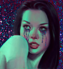 asylum-art: Morose And Glittery Portraits by GeorgiaTh Behance |  DeviantArtGeorgia Theologou is a self-taught Greek artist who paints hauntingly beautiful portraiture. “Creating something is a way to express the feelings that are inside me that I maybe