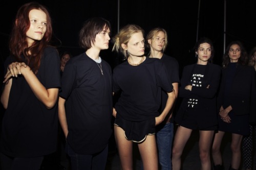 the-front-row:  Backstage at Alexander wang spring/summer 2014