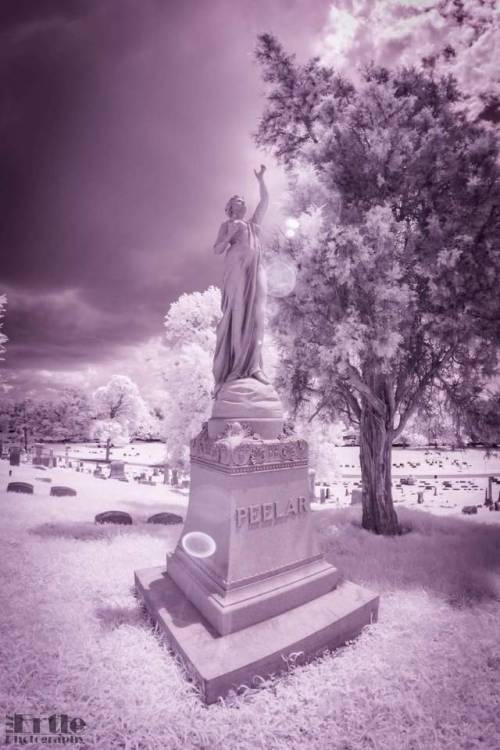 Peerlar Monument at Oak Hill Cemetery in Evansville, IN.  Photo taken with a 850nm Infrared converte