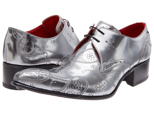 dandypunkshoes:Jeffery West silver metallic laser-etched derbys - ahhh, now that’s more like it. Tha