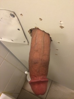 When i see a glory hole like this, I like to imagine the cock Jest burst through the wall because it sensed an open mouth. Like a super strength dick or something idk