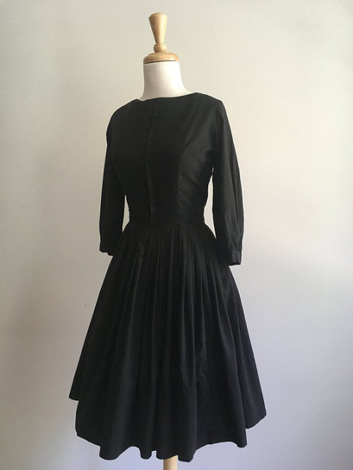 True vintage, 50s dress in black, now available. 