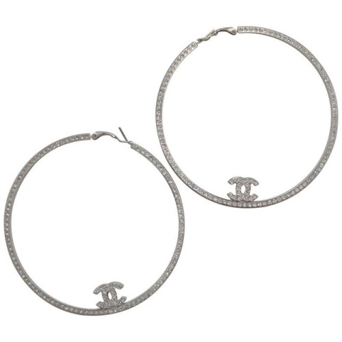 yslgirl:Chanel XL Crystal Boucles Oreille Hoop Earrings $1,200