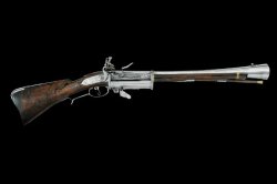 peashooter85:  Rare 3 shot flintlock revolving blunderbuss, late 18th century. 