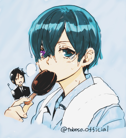 hoetian: Ciel Phantomhive + Sweets ♡ Sketches by Yana Toboso 