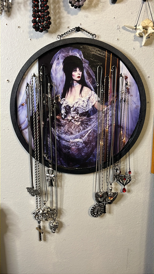 I Ended Up Making My Own Necklace Holder Out Of A Wooden Circle Think From The Dollar Store, A 2024 Elvira