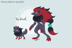 etchersketch:  Zorua + Zoroark Variations/ Hybrids!Mystic: While they don’t possess the ability to inflict curses like a Ninetails, it’s said the illusions these pokemon cast have the potential to cause one to lose their minds. If treated with care