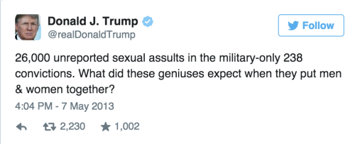 faerievicious: huffingtonpost: 18 Real Things Donald Trump Has Actually Said About Women This dude i