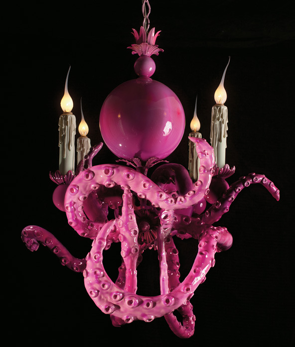 little-bunnys-creepies:  Octopus inspired chandeliers.  A few were created by the