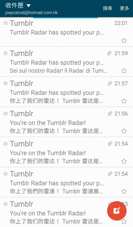 joeycatcat21:Did i get any honour from Tumblr？ 上了湯雷達有獎嗎？