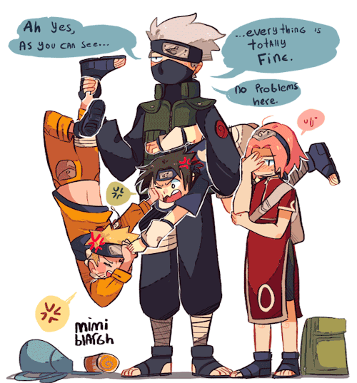 mimiblargh: ah the everyday of team 7 *EDIT* fixed some dumb mistakes