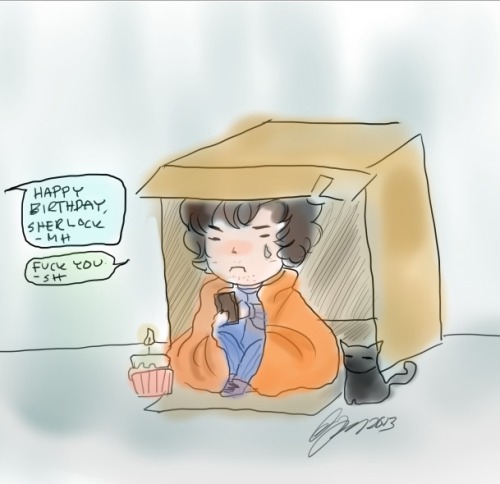 eccu:Or should it be “Hobo birthday!” ?Yes he is wearing a tracksuit yes only Mycroft knows he’s ali