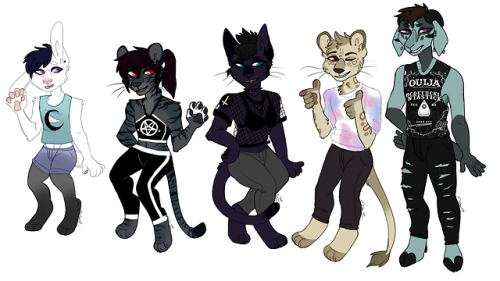 i drew me and my coven as furries because ~why not~? i lov me best frensin order: @lunaprincecreatio