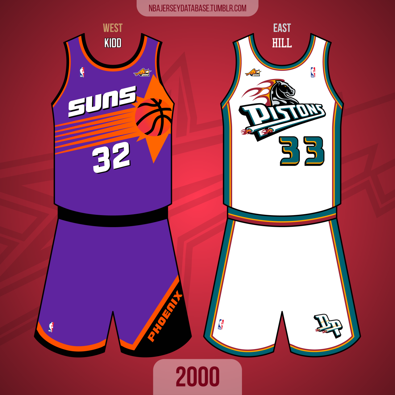 NBA Jersey Database, 2000 NBA All-Star Game Oakland Arena East 126