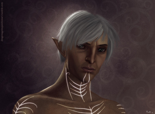 dragonageinquisitionart:Fenris!The portrait is finally done! Though I might tinker with it a little 