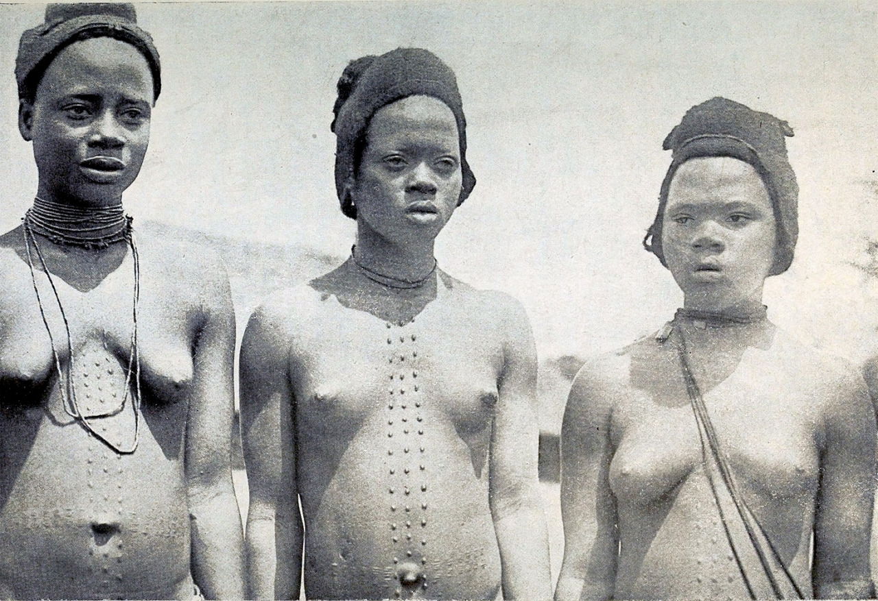 ukpuru:  Preparing for Marriage Girls with recently cut Mbubu marks Among the Ibos