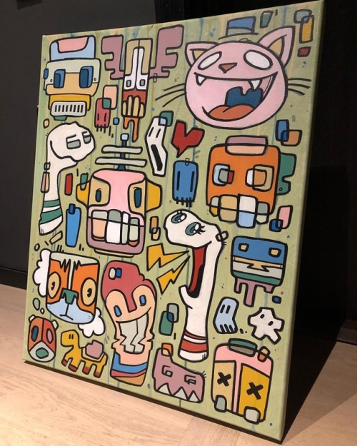 mikeshinoda:Untitled, painted this in the hotel room while on tour in Europe.www.instagram.c