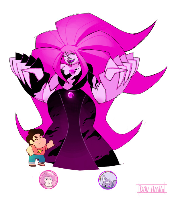 dou-hong:  Rose Quartz fusions!I don’t have names for these guys, any suggestions?