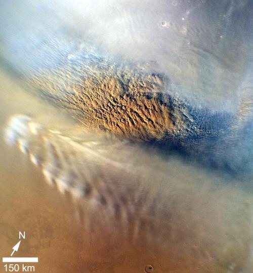 A storm brews on the Red Planet