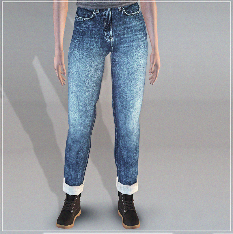 sims 3 cc finds on Tumblr: SimmerAddiction83 Cuffed Jeans conversion 4t3