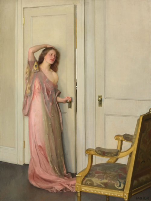life-imitates-art-far-more: William McGregor Paxton (1869-1941) “The Other Door” (1917) Oil on canva