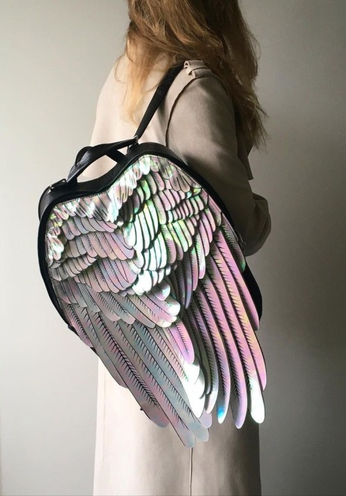 sosuperawesome:Iridescent Angel and Fairy Wings BackpacksKrukru Studio on Etsy
