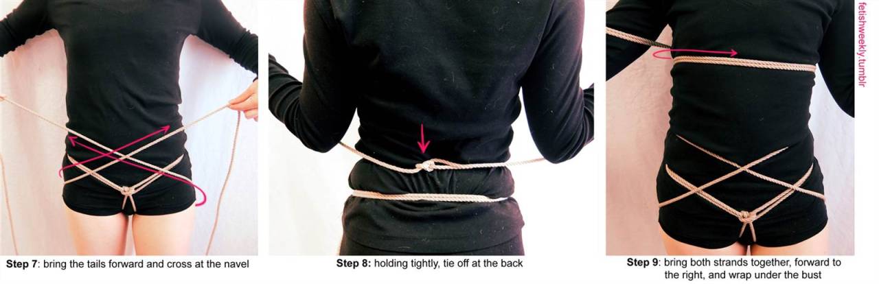 fetishweekly:  Shibari Tutorial: Hip-cross Harness♥ Always practice cautious kink!