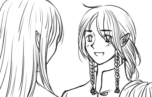 Fingon meeting Maedhros, also my head canon for his hairstyle :D 