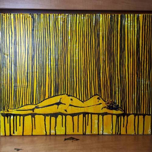 #art #artist #artwork #mixedmedia #canvas #yellow #female #acrylic #painting #indiaink #texture