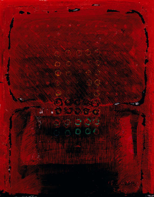 takahikohayashi:D-15.Jan.2015 reverse painting on glass13x10cm 林孝彦 HAYASHI Takahiko